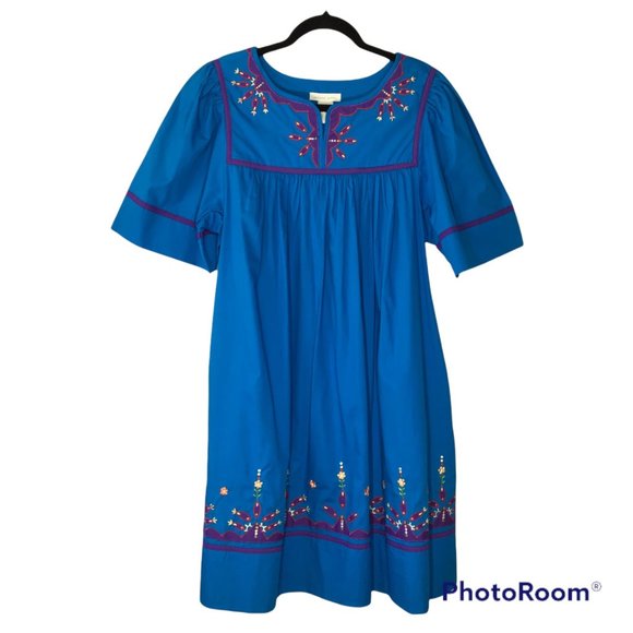 Vintage Dresses & Skirts - NWT Vintage 90s Embroidered Appliqued House Dress Muumuu Kaftan Patio Beach Wear